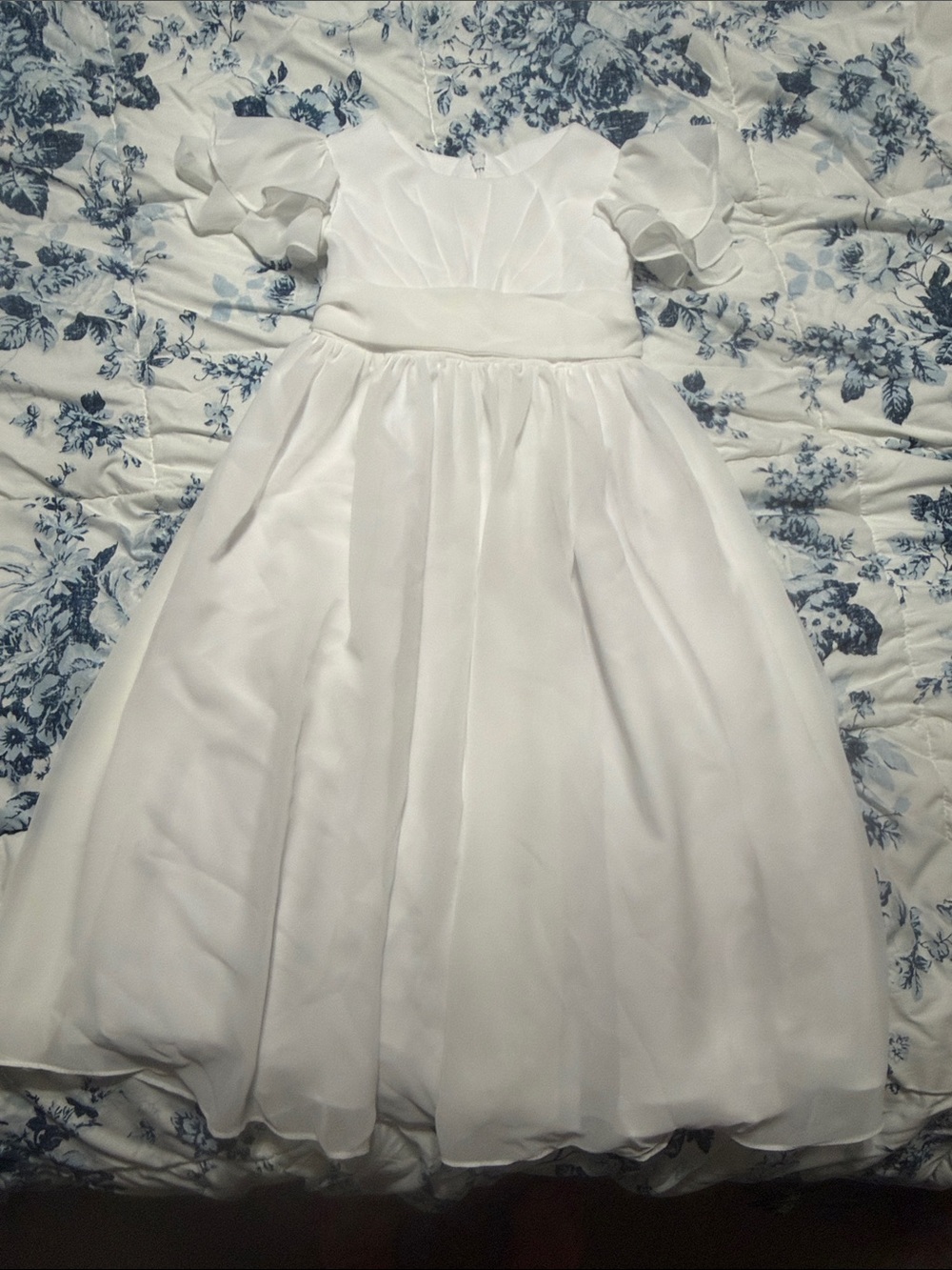 Azazie White Chiffon Flower Girl Dress